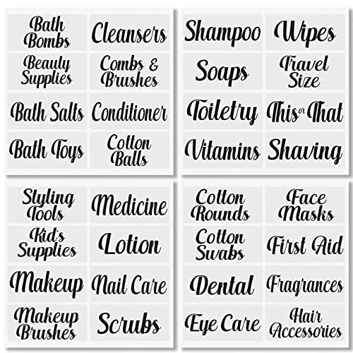 Mdesign Apothecary Storage Organizer Canister Jars With Labels - Large Acrylic Containers For Bathroom Storage - Organization Holder For Vanity, Counter, And Makeup Tables - Set Of 3, Clear/Soft Brass #TOP5