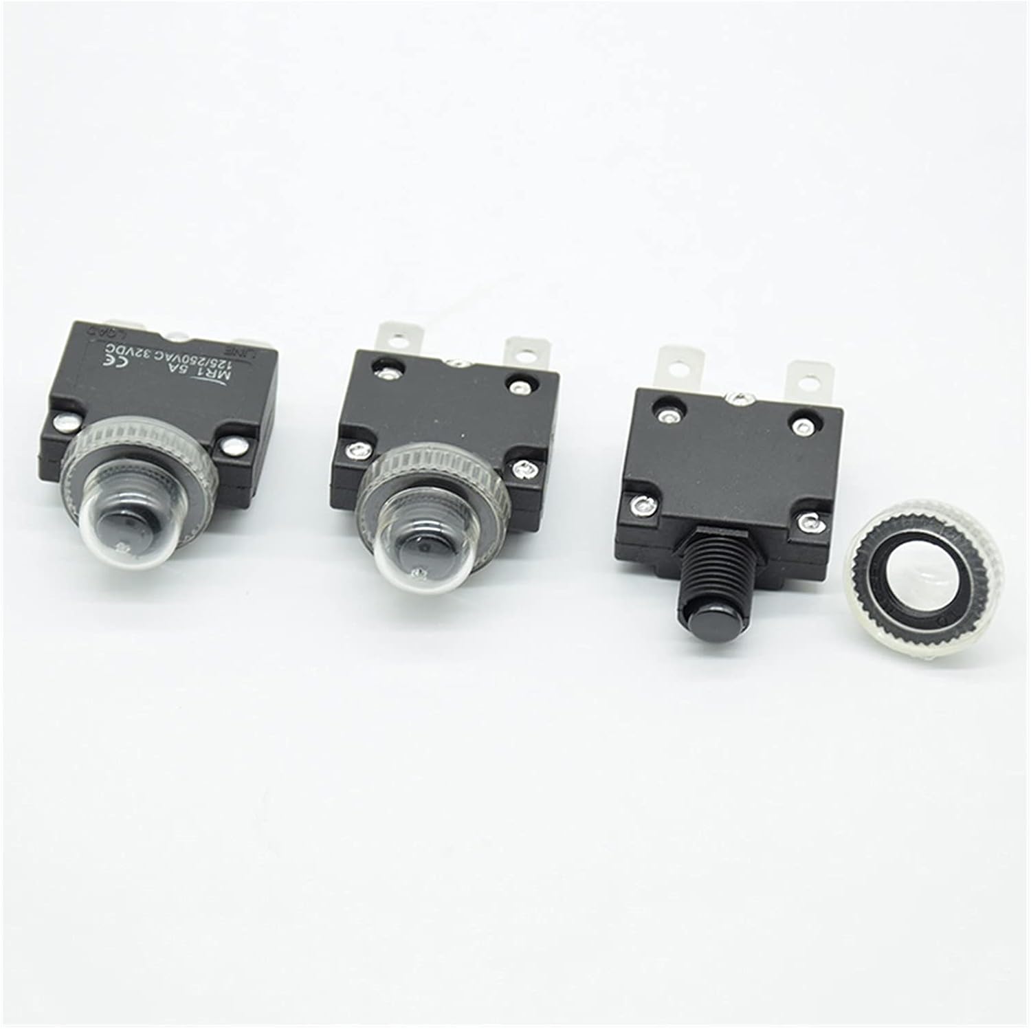 Thermal Circuit Breakers, Overload Protector Button Breaker Cover 3A-30A Pack of 2(5a)
