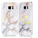 DAMONDY Galaxy S7 Edge Case,3D Shiny Marble Glitter Ultra Thin Slim Back Skin Full Body Protective S