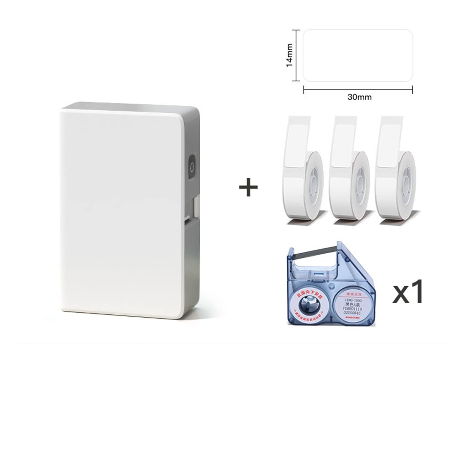 Thermal Transfer Label Printer Ribbon Label Sticker Mini Protable Labeller Maker for Storage(Add 3White Label)