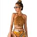 Doris Apparel Women's High Neck Self-tie Crop Top