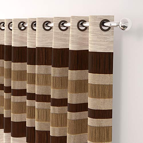 Image of Story@Home Eyelet Fancy Jacquard 4 Piece Window Ringtop Curtain Set- 46 inch X 60 inch, 5 feet, Black