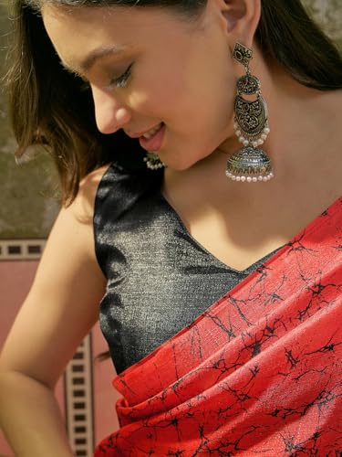 Image of SIRIL Women's Cotton Printed Saree With Unstitched Blouse Piece