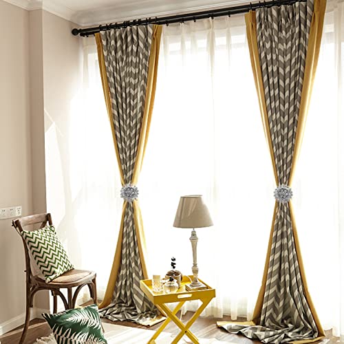 Mydaytin Crystal Decor Curtain Tiebacks, 2 Pack Magnetic Tieback, Crystal Flower Curtain Tiebacks With High Stretchy Wire Rope, Flower Curtain Buckle For Home, Office, Window Decoration (Silver) #TOP6