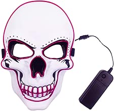 Topker Halloween Mask Scary LED Light Up Modes Skeleton Masquerade Mask Cosplay Festival Party Prop Topker Halloween Mask Scary LED Light Up Modes Skeleton Masquerade Mask Cosplay Festival Party Prop