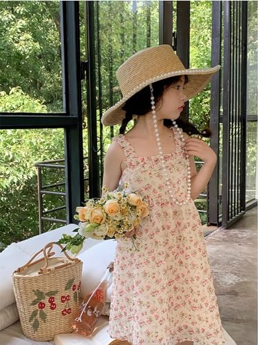 Toddler Girls Summer Dress Halter Spaghetti Strap Floral Print Chiffon Sundress Size 1-6T3