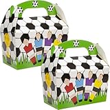 Carpeta 12 GESCHENKBOXEN Fussball für Mitgebsel zum Kindergeburtstag und Fußball Kinder Geburtstag | aus Pappe, 12x12x6cm groß | Boxen Tüten Party Geschenke