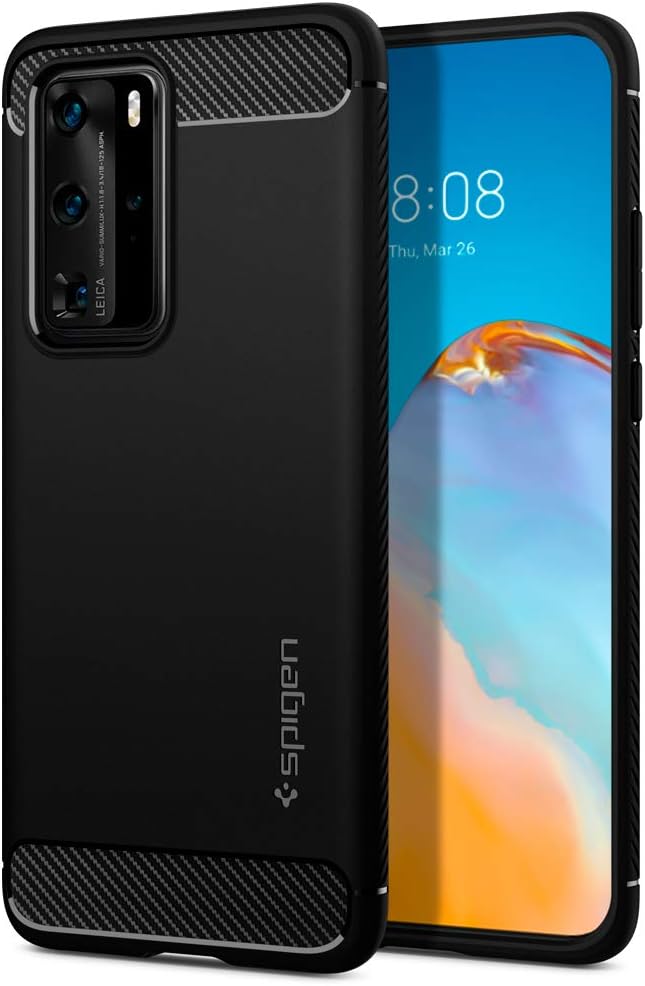 Spigen Rugged Armor designed for Huawei P40 PRO case cover - Matte Black