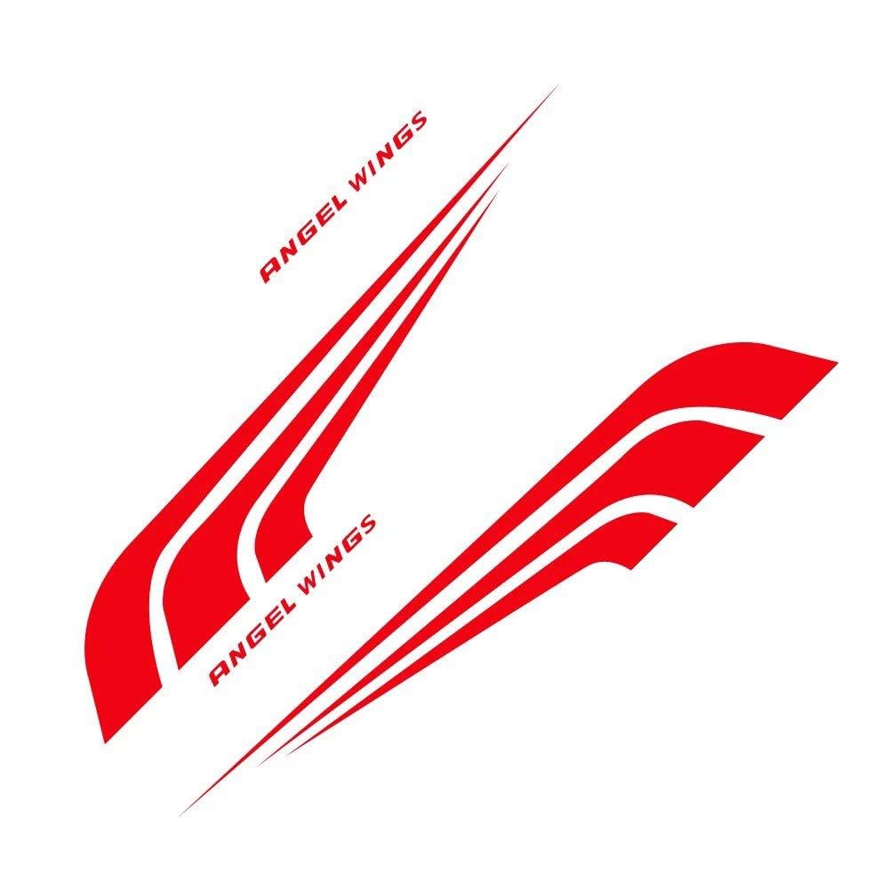 Bertdcx Glossy Red Auto Accessory Car Door Angel Wing Vinyl Stickers Tuning Accessories(Glossy Red)