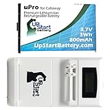 Replacement for Callaway FS171 Battery with Universal Charger (100/240V) - Replacement Callaway uPro Golf GPS Battery (800mAh 3.7V Lithium-Ion)