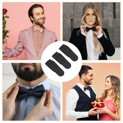 CHGCRAFT 10Pcs Clip On Bow-Tie Hardware Iron Bow Tie Clips Hardware for DIY Bowtie Hardware Closure 38.5mm × 12.5mm - Thumbnail 6