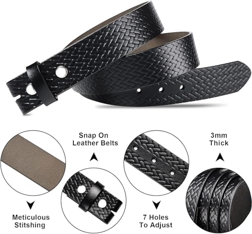 Cowboy Western Belt Strap 1.5" for Men – Full Grain Distressed Genuine Leather No Buckle Jeans.3