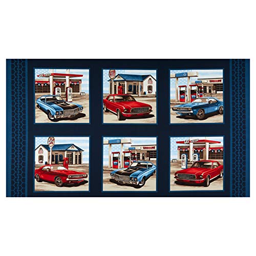 American Muscle 10  Blocks 24  Panel Patriotic, Fabric
