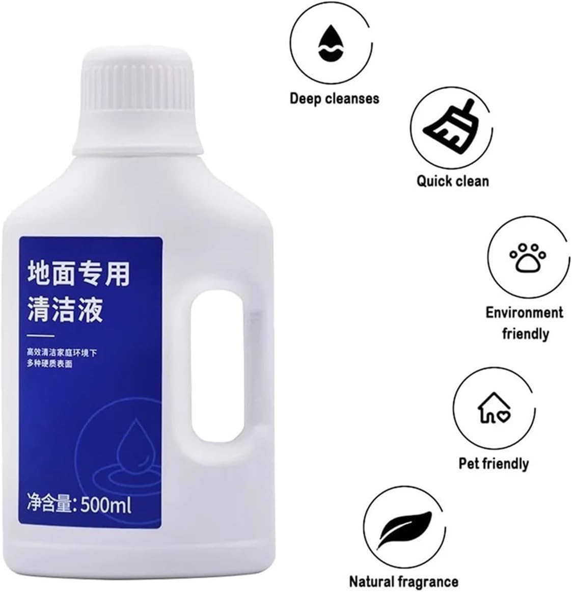 500ml Robot Mop Cleaner Solution Ultra Concentrated Detergent Compatible with Dreame X50/X40/L10SPro/X30/D10/D9/H14/L40 Ultra All Series, Multi-Surface Streak-Free Formula(2pcs)