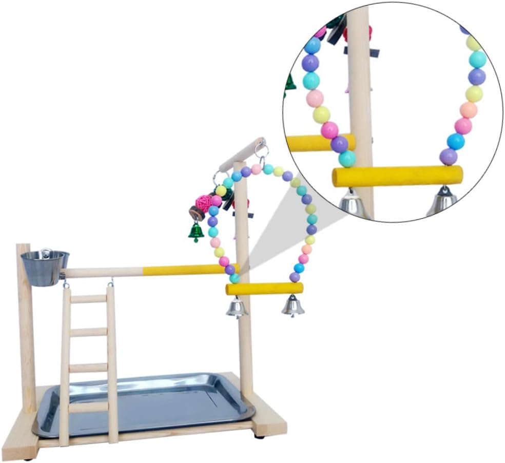 Angoily Parrot Stand Rack Eco-Friendly Bird Playing Stand for Training and Interaction Easy to Install for Parrots and Birds