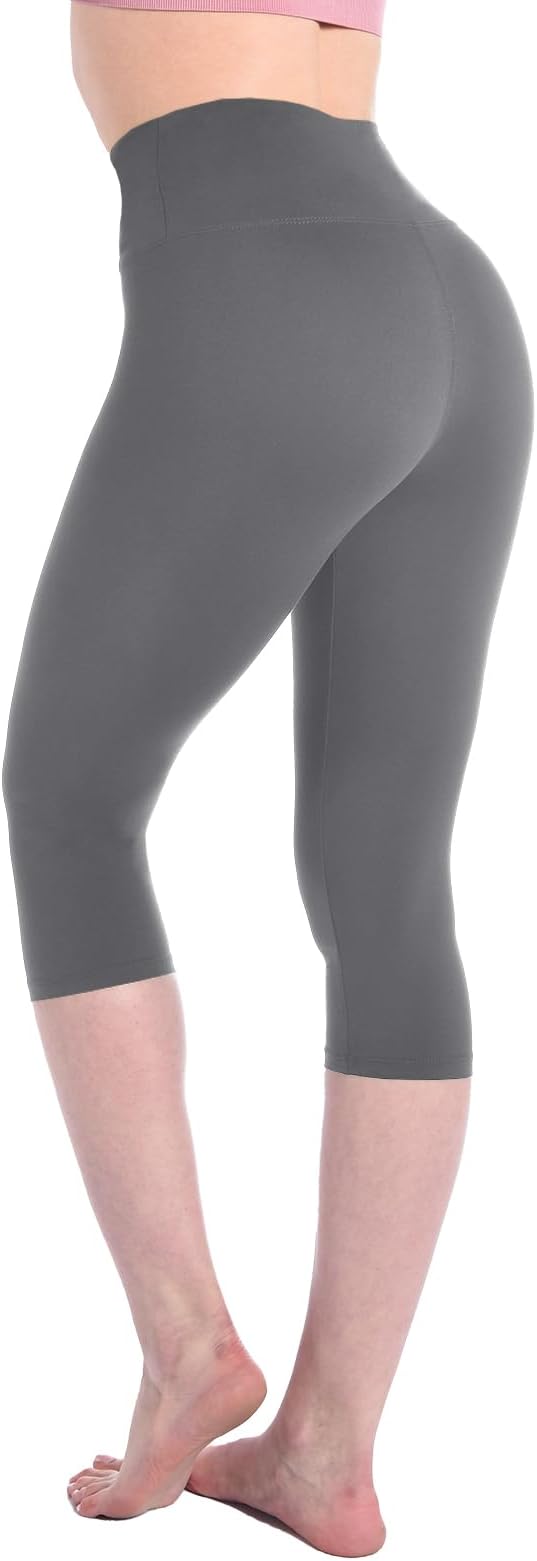 LeafigureGym Leggings Womens High Waist 3/4 Black Leggings for Women Workout