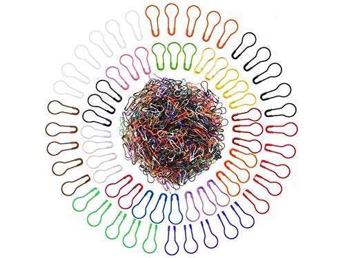 LAVZAN 1000 Pieces 15 Colors Assorted Bulb Safety Pins Pear Shaped Pins Calabash Pin Knitting Stitch Markers Sewing Making