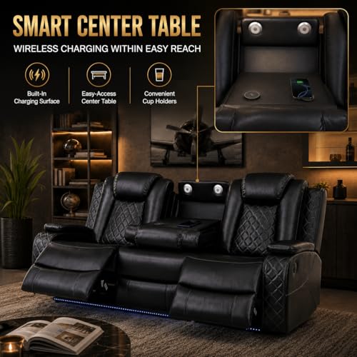 Luxury leather sofa set