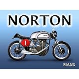 norton manx replica wo kaufen  Norton Manx Metall Schild: Motorräder und Decor Wand Accent