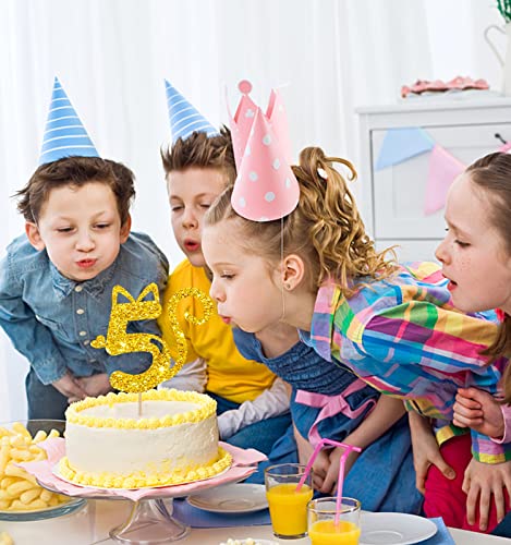 Cat Five Cake Topper, Number 5 Cake Topper For Baby Girl, Kitty Happy 5Th Birthday Party Supplies, Pet Cat One Year Old Party Decoration - Gold Glitter #TOP4