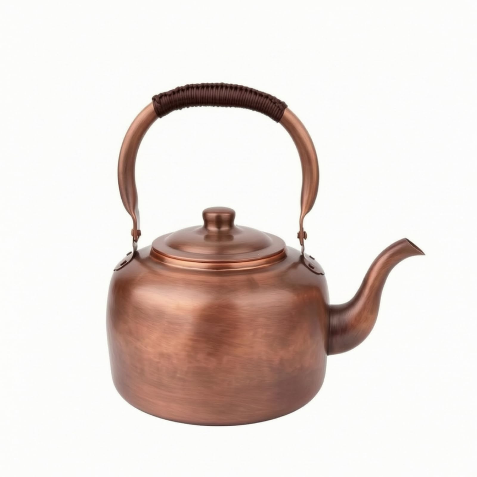 harayaa Stabiler Kupferkessel mit Elegant Gebogener Tülle Und Fest Sitzendem Deckel für Tropffreies Einschenken Und Optimale Wärmehaltung, 3L