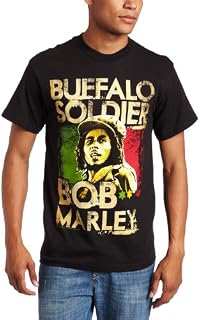 Zion Rootswear Men's Marley Buffalo Soldier T-Shirt, Black, Large