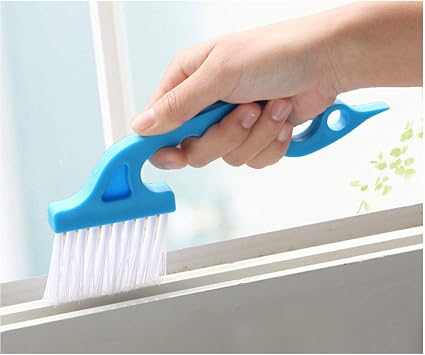 Creative Window Cleaning Supplies,Magic Window Cleaning Brush Tools for Various Groove Gap in Kitchen Bathroom,Dust and Stain Removal Product Kitchen Gadgets-Blue