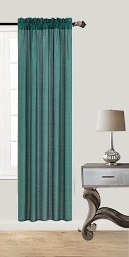 Miniatura 3 de (MR2) Cortina semitransparente sin forro transparente para ventana, textura de seda sintética, bolsillo para barra de 84 pulgadas de largo (2, gris)