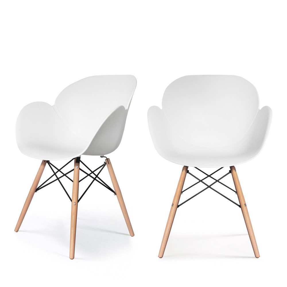 Chaise blanche Ki-oon DRAWER design lot de 2 pour cuisine moderne