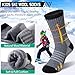 DoSmart Kids Hiking Walking Socks, Boys Girls Toddlers Merino Wool Warm Socks,Wicking Cushion Crew Socks(Mix Color B,13-15 Years)