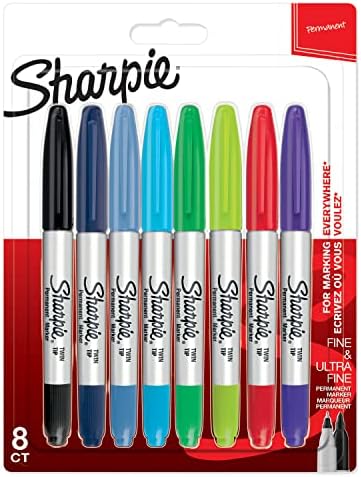 Sharpie Twin Tip Permanent Markers | Fine & Ultra-Fine Points | Assorted Colours | 8 Count