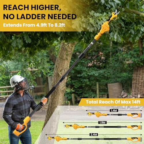 2-in-1 Cordless Pole Pruning Shears for Dewalt 20V Battery (No Battery) by F FINEC - Image 3