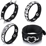4 Pieces Goth Bracelets for Women Punk Leather Bracelet Punk Rock Accessories Spike Bracelet Gothic