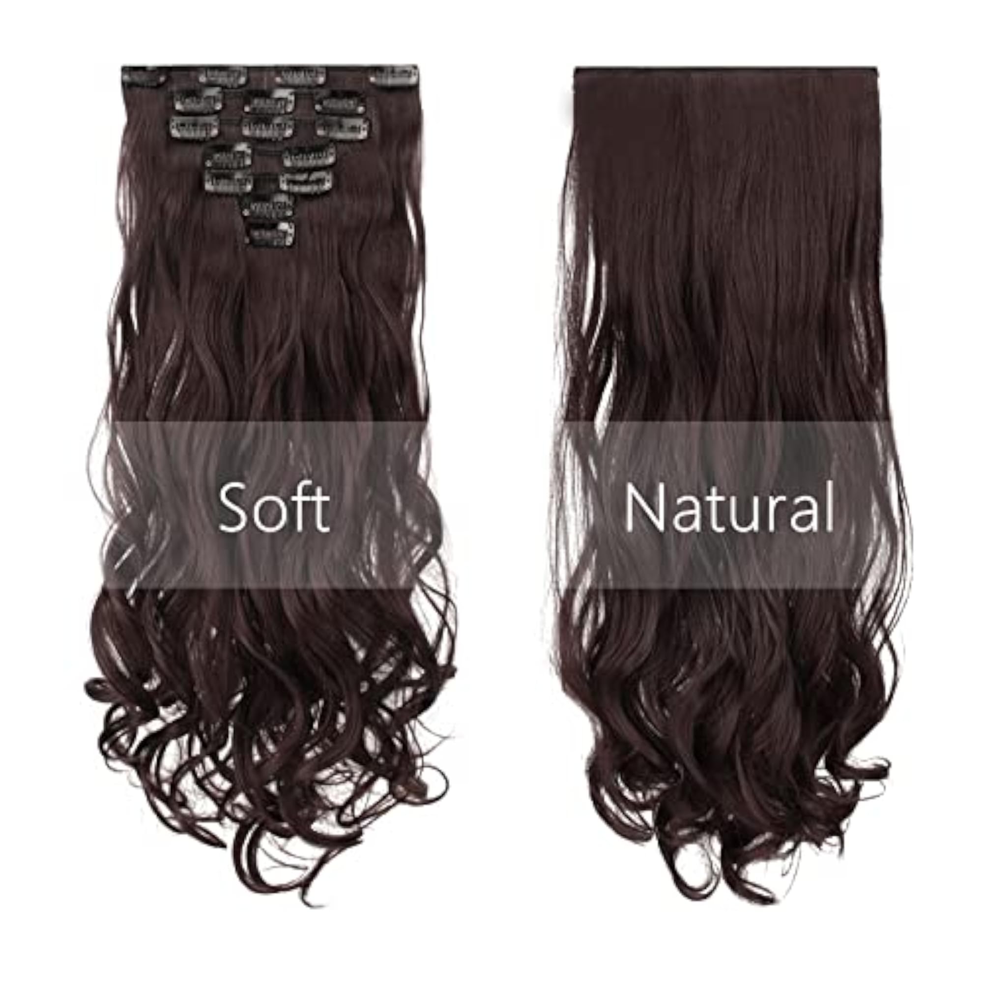 Clip in Hair Extensions 7 PCS Full Head 20 inch Curly Wave