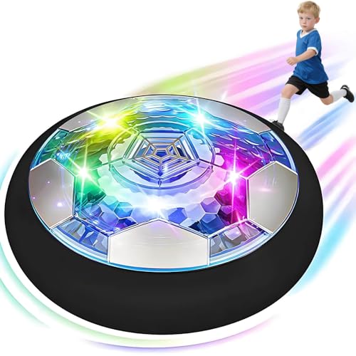 DxxD Air Power Football, Jouet Garcon Enfant, Ballon de Foot Rechargeable avec LED Lumière, Hover Soccer Ball, Cadeau d'anniversaire Garcon 5 6 7 8 9 Ans,...