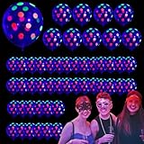 Neon Ballons leuchten im Dunkeln - UV Party Ballons | Transparent 12 Zoll Herzen Punkte Sterne Neon Deko Zubehör Geburtstag Weihnachten Tanzparty Bankett Car