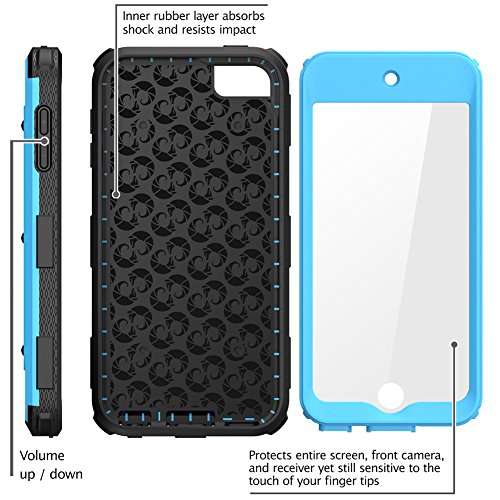 I-Blason Armorbox Case Designed For Ipod Touch 7/6/5, Full Body Case With Built-In Screen Protector For Apple Ipod Touch 5Th/6Th/7Th Generation, Blue #TOP3