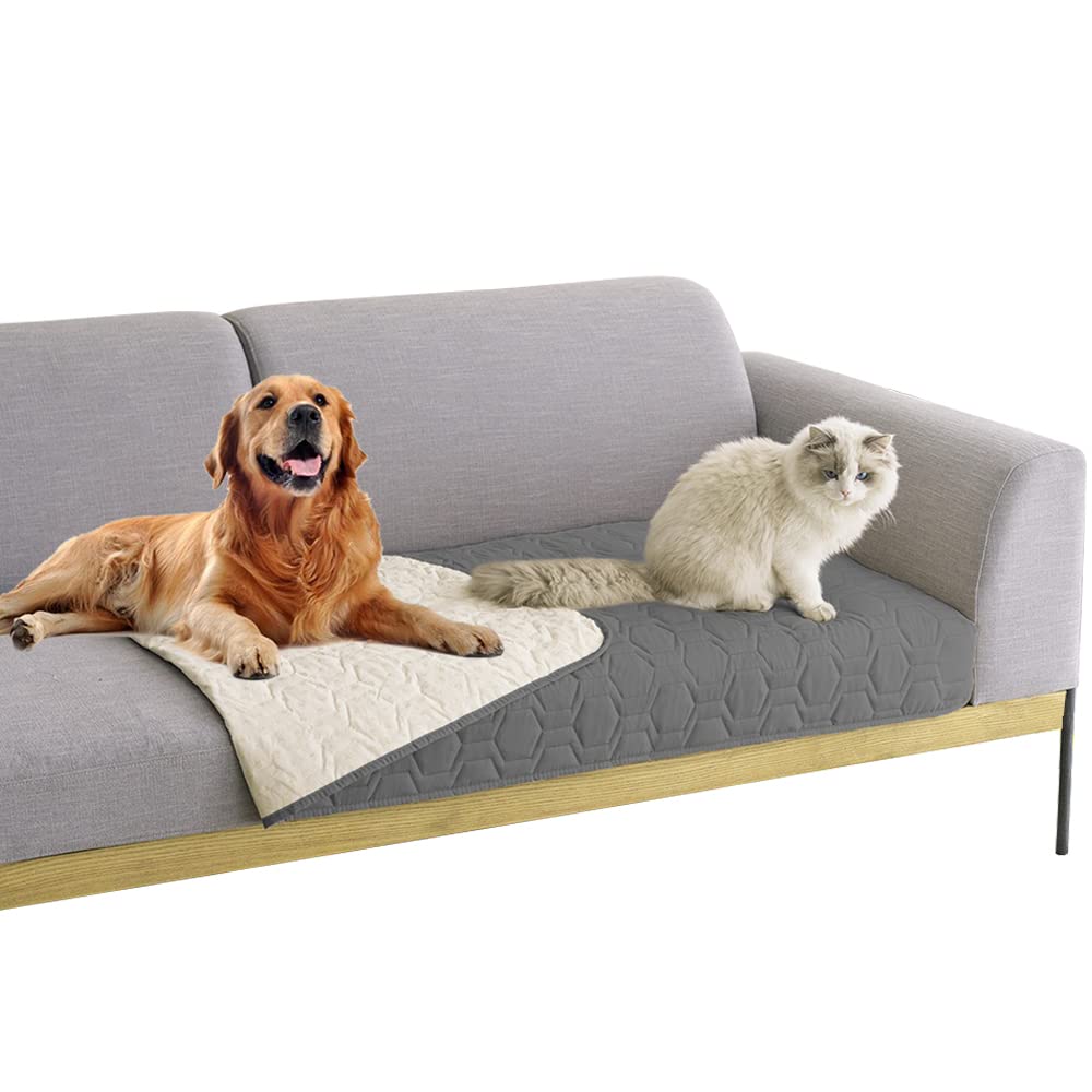 Tcksstex Waterproof and Non-Slip Dog Bed Cover and Pet Blanket Sofa Pet Bed Mat ，car Incontinence Mattress Protectors Furniture Couch Cover for Most Cats Dogs,Pets<30x70-Dark Grey>