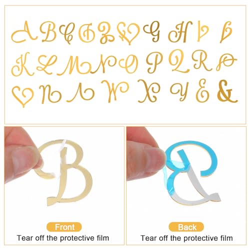 Nogeqi 64 Stück Gold Buchstaben Tortendeko, Acryl Buchstaben und Zahlen für Torte, Cake Topper Personalisiert Kuchen Deko 0-9 Wiederverwendbare für Geburtstage Hochzeiten Jubiläen Partys