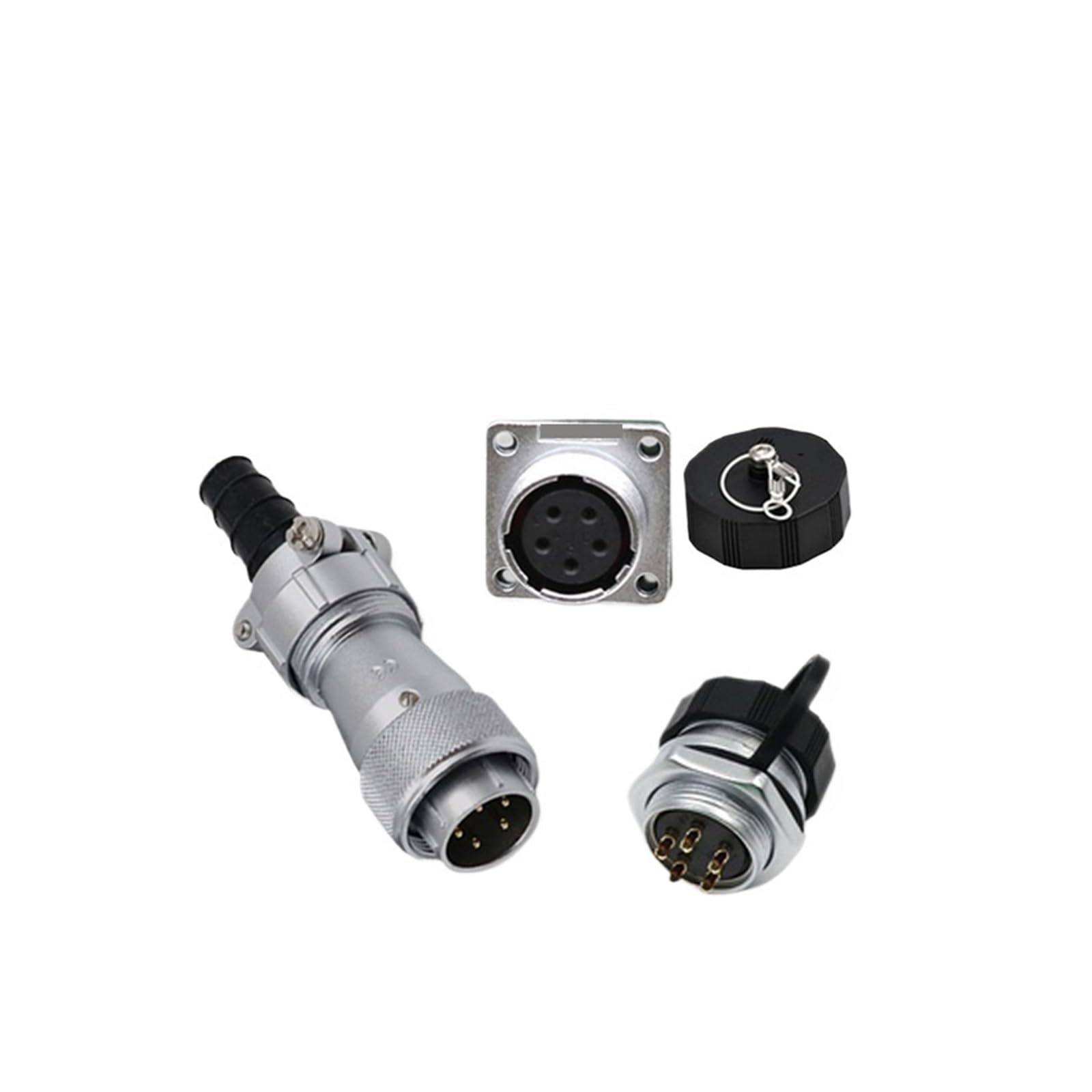 Conector Macho Hembra 3 Pines WF20 con Base Tuerca Z y Acabados de Alta Resistencia Mecánica
