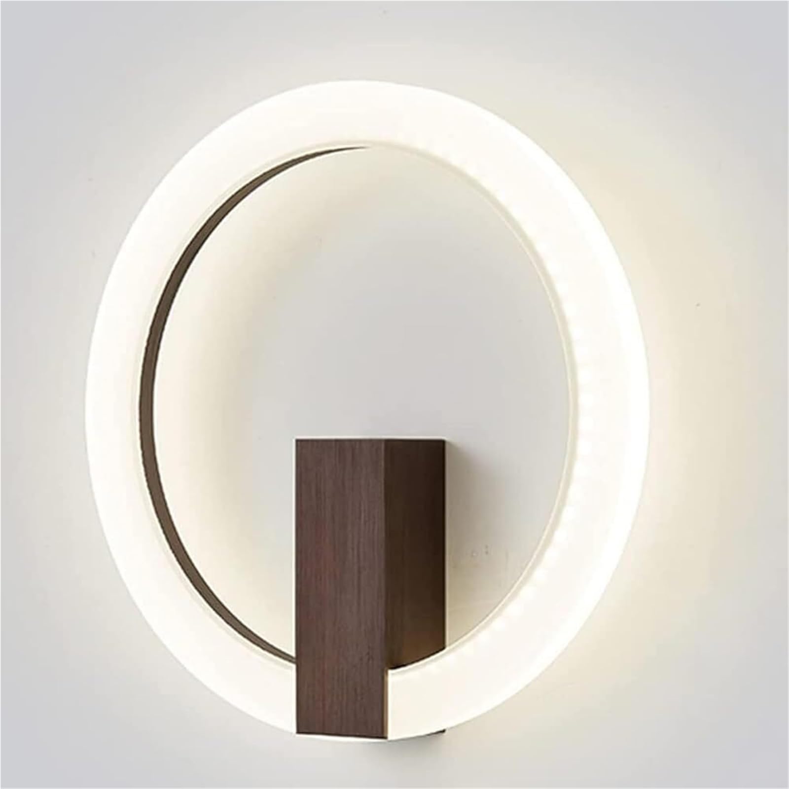 HPTHLY Wall Lamp Three-Color Dimmable Round Acrylic Wall Sconce Indoor Wall Mounted Light Fixture For Bedroom Bedside Decorative Lighting Gold Wall Lamps & Sconces (Brown-40Cm)