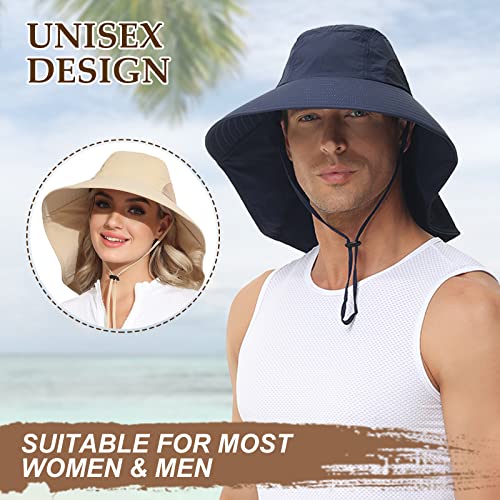 Royal Matrix Outdoor Sun Hat With Neck Flap For Women & Men Uv Protection Fishing Hat Wide Brim Sun Protection Gardening Hat (Navy) #TOP4