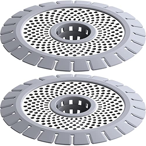 qAp quality art Practical Shower Drain Hair Catcher/Bathtub Shower Drain Hair Trap/Strainer Stainless Steel Drain Protector Light Grey 2PCS