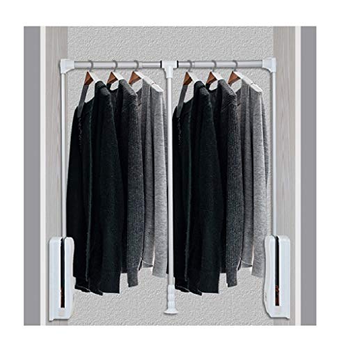 Wardrobe Lifter, Pull-Down Adjustable Width Hanger For Home Closet, Save Space, Light Storage System With Aluminum Pole, Silver, Load 30Kg (Size : 450-600Mm) #TOP3
