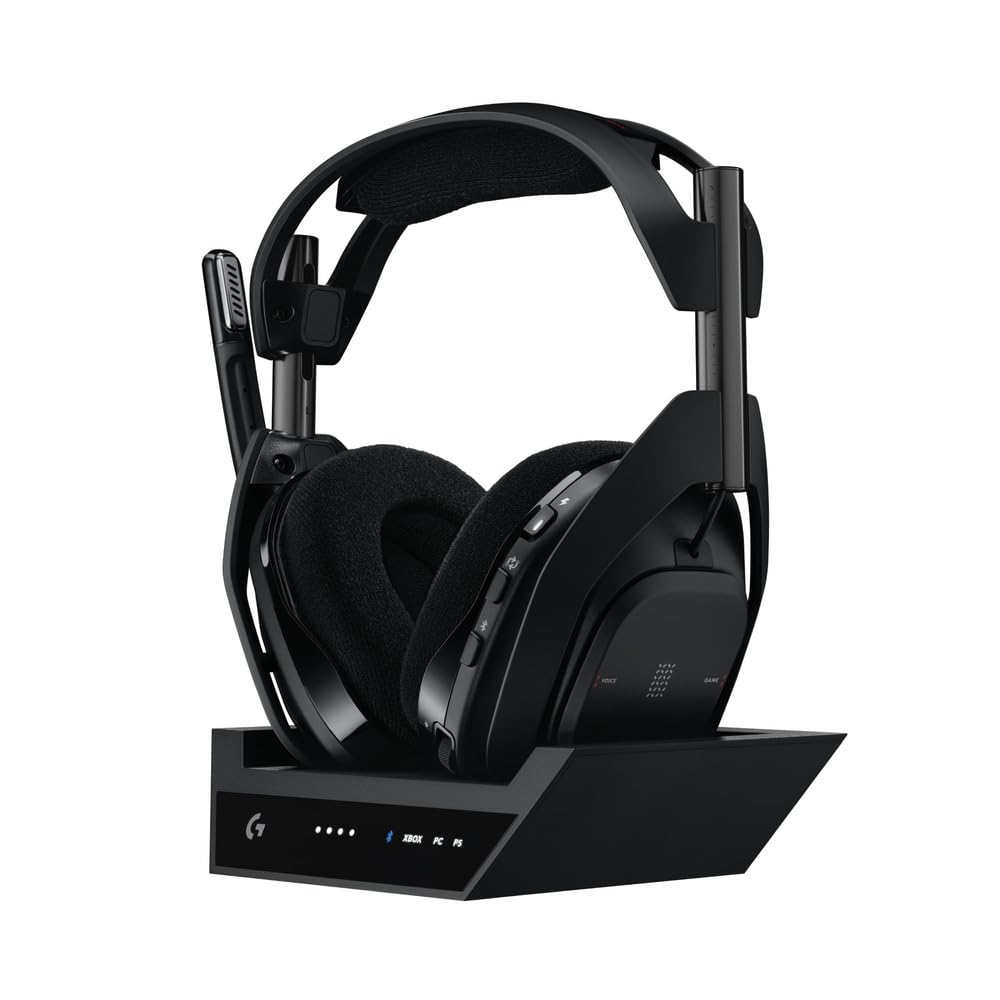 Astro A50 LIGHTSPEED Wireless Gaming Headset + Base Station (Gen 5), PRO-G GRAPHENE, Switch Between 3 Systems, USB-C to Xbox, PS5, PC/Mac or Nintendo Switch, Bluetooth - Black