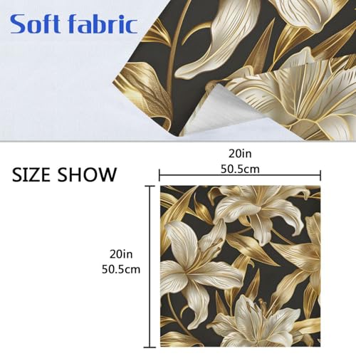 Servilletas de Tela Flores Doradas Set x6 20x20 in miniatura 6