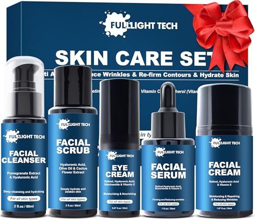 Skin Care for Men Gifts Set, Anti-aging Skin Care Kit for Tigten,Firm & Hydrate Skin Facial Care Kit W/Retinol,Hyaluronic Acid,Men Christmas Brithday Valentines Gifts for Him Boyfriend Dad Husband