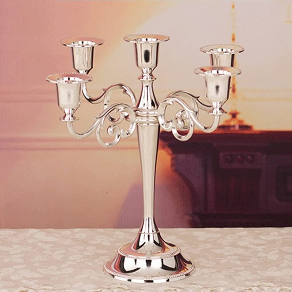 Portavelas, Candelabro de Metal 5 Brazos, candelabro Mesa