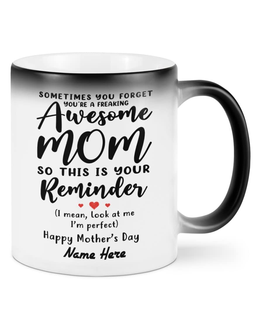 VIGAT Sometimes You Foret You are Freaking Awesome Mom Personalized Happy Mother's Day Coffee Mug - Gift for Mom Mommy Grandma from Son Daughter on Mother's Day Birthday