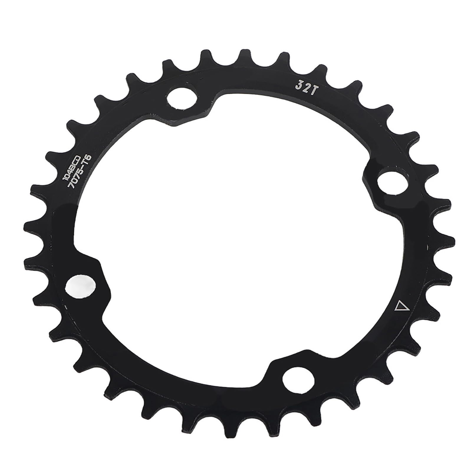 Dioche Bike Chainring, 32/34/36/38T BCD 104 Mountain Bike Steel Single Crank Chain Ring Repair Parts, Speed Single Chainring Suitable for Most Bicycle Road Bike Mountain Bike (32T-Black)